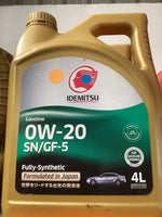 Idemitsu Gasoline Oil 0W-20 SN/GF-5 4LTRS