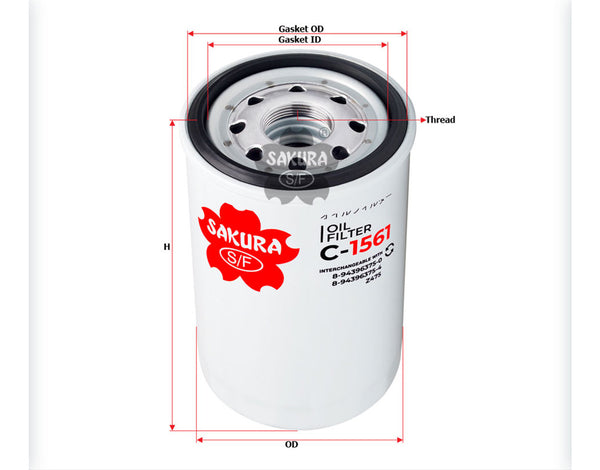 Sakura Oil Filter C-1561 (HINO.ISUZU)