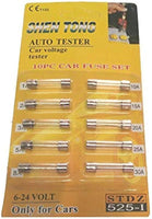 Auto Tester 10Pc Car Fuse Set  6-24Volts