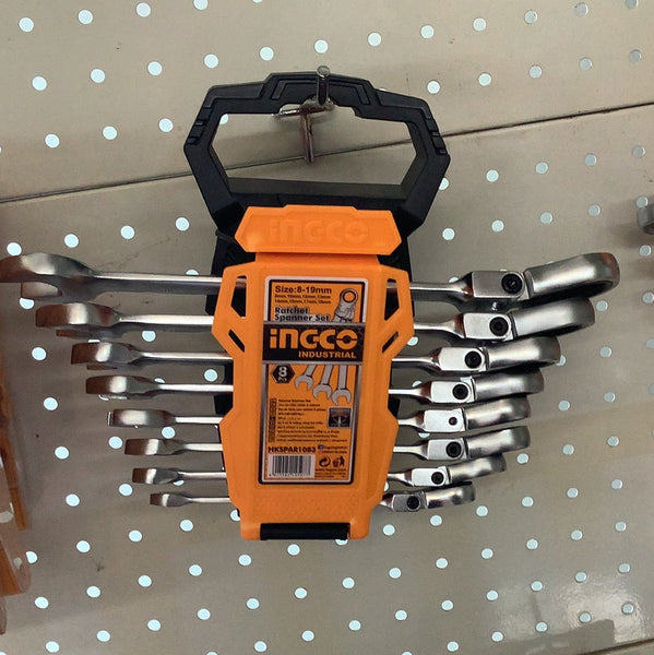 Ingco Ratchet Spanner Set HKSPAR1083 8-19mm