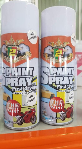 2 Spray Paint Aerosol White 400ml